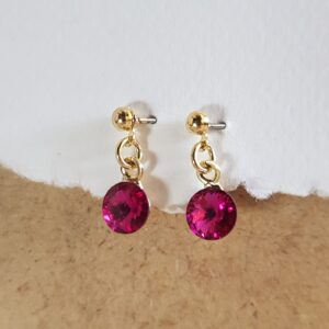 Náušnice visiace - crystal fuchsia