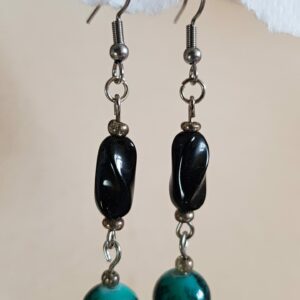 Čierno-zelené náušnice