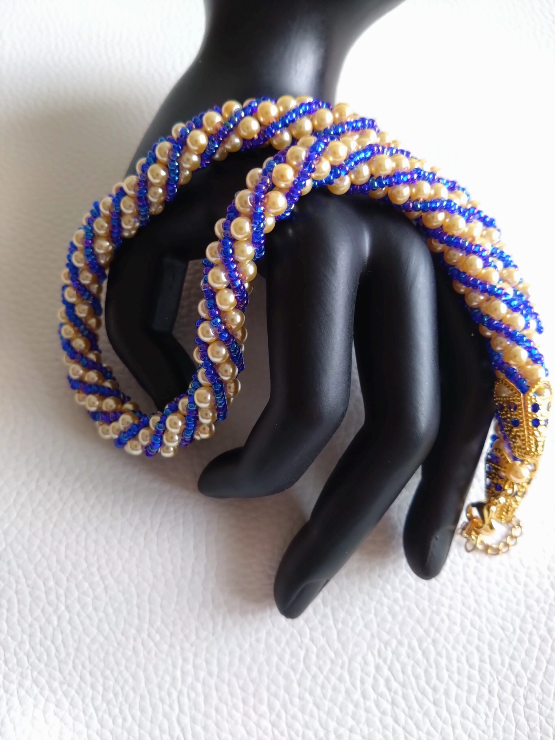 Náhrdelník zlato-modrý – Obrázok 3