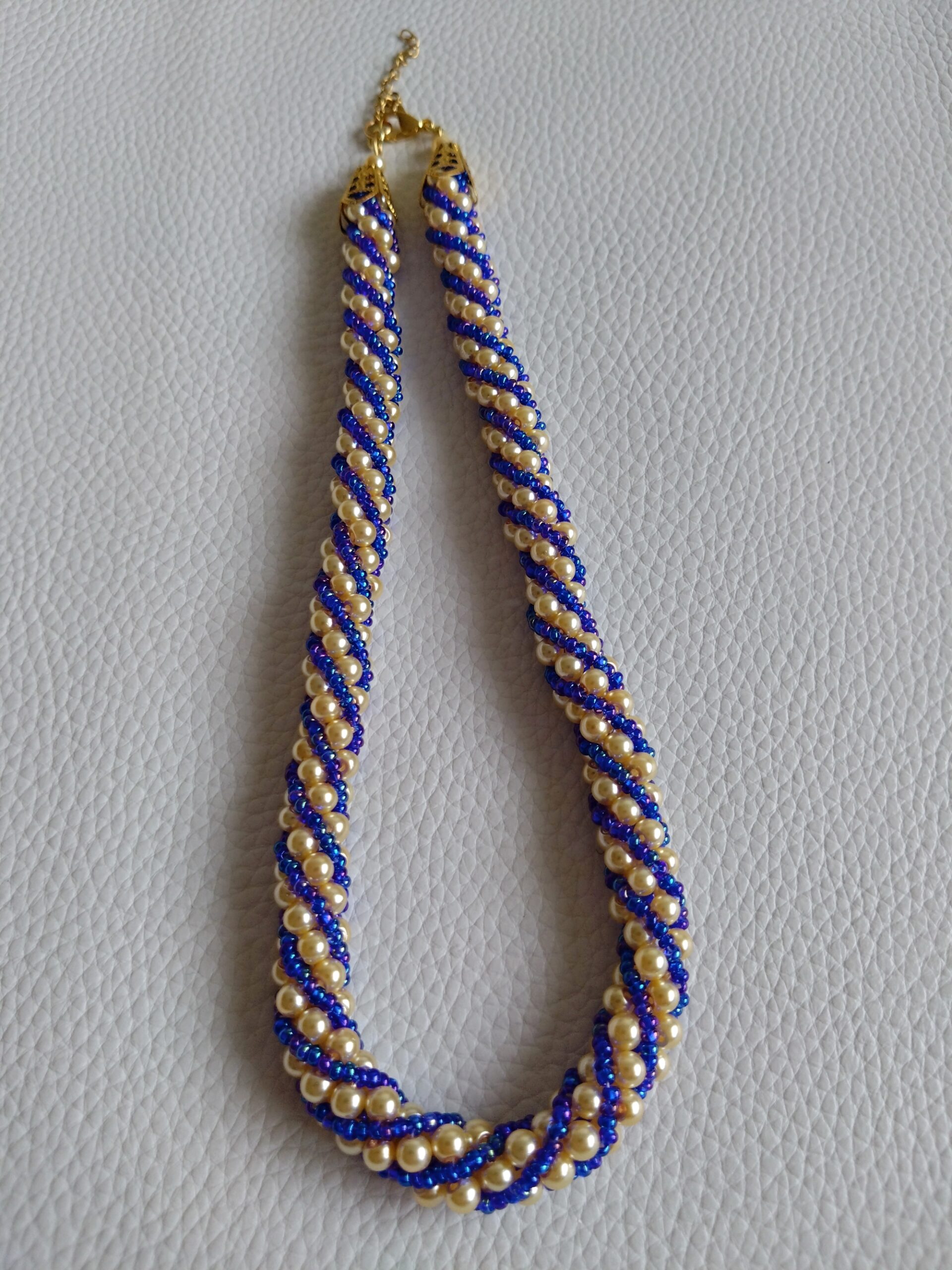 Náhrdelník zlato-modrý – Obrázok 2